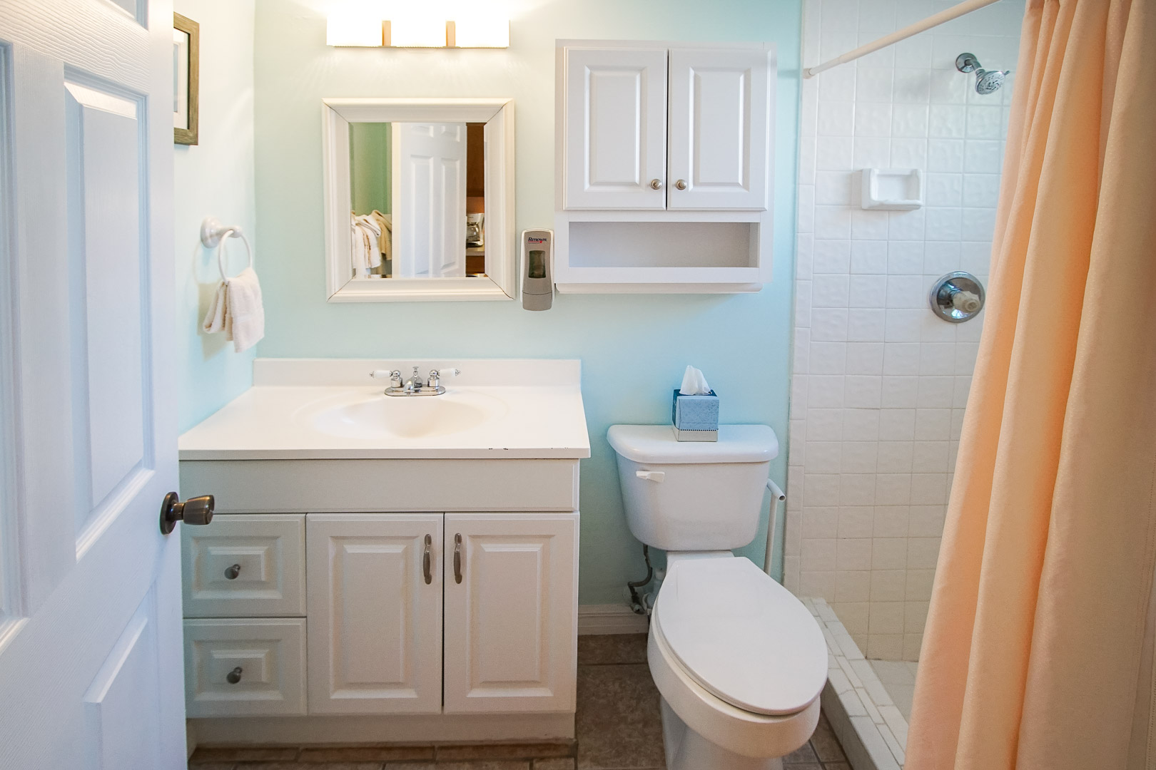 A clean bathroom at VRI's Sand Dune Shores in Florida.